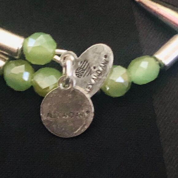 Alex and Ani Green Metallic Wrap Spike Bracelet - Picture 2 of 6